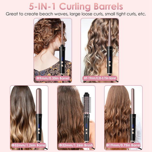 5 - in - 1 Curling Wand Set - Zenoora