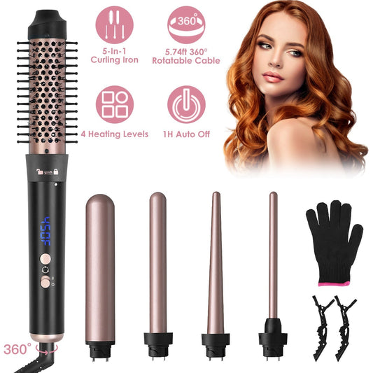 5 - in - 1 Curling Wand Set - Zenoora