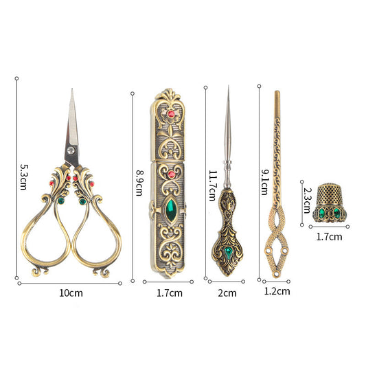 European-style Retro Affordable Luxury Inlaid With Phoenix Tail Scissors Set