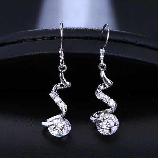 Purple Zircon Spiral Ear Hook Earrings - Zenoora