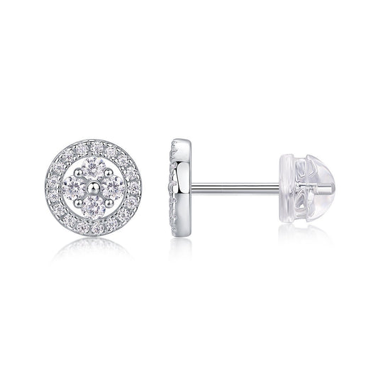 Silver Osmanthus Moissanite Earrings Set - Zenoora