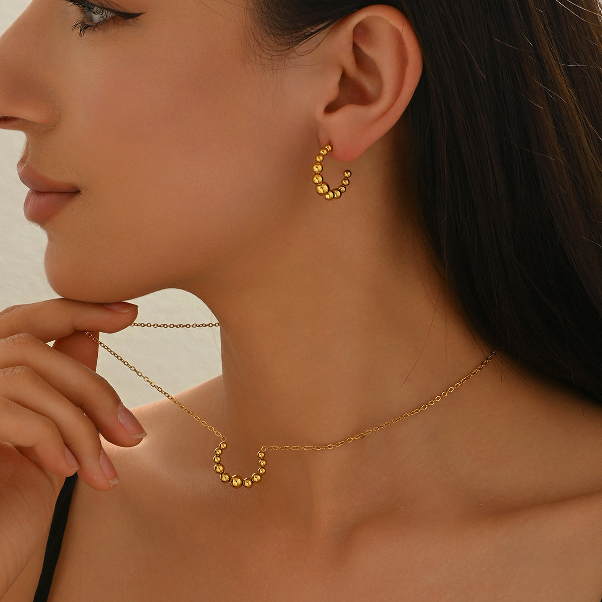 Lxalry Golden Crescent Jewelry Set
