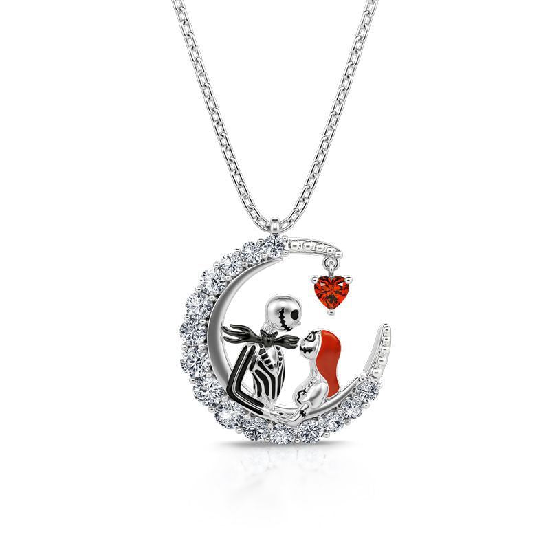 Moon Skull Love Necklace