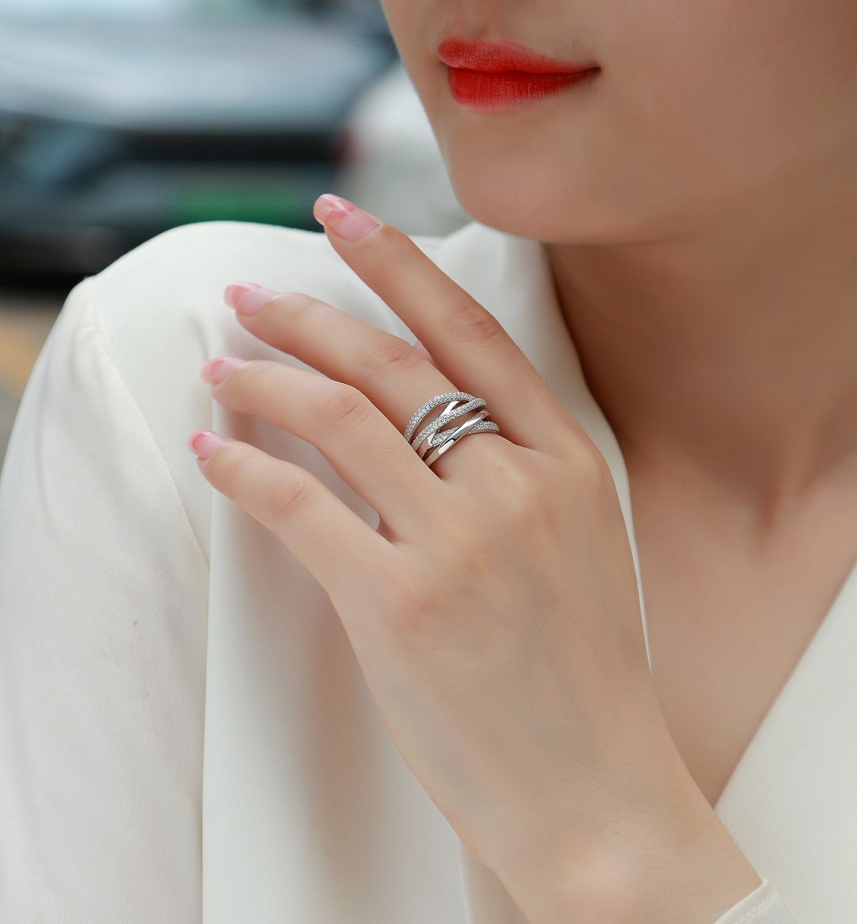 Brilliant Interweaving Moissanite Jewelry Set