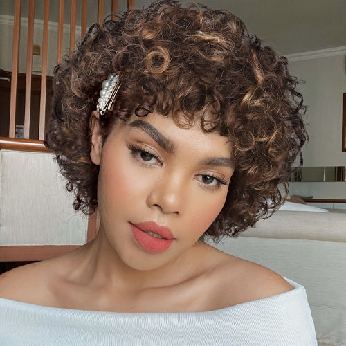 Short Curly Wig with Bangs