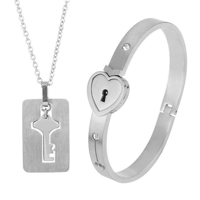 EternaLock Couple Bracelet & Necklace Set