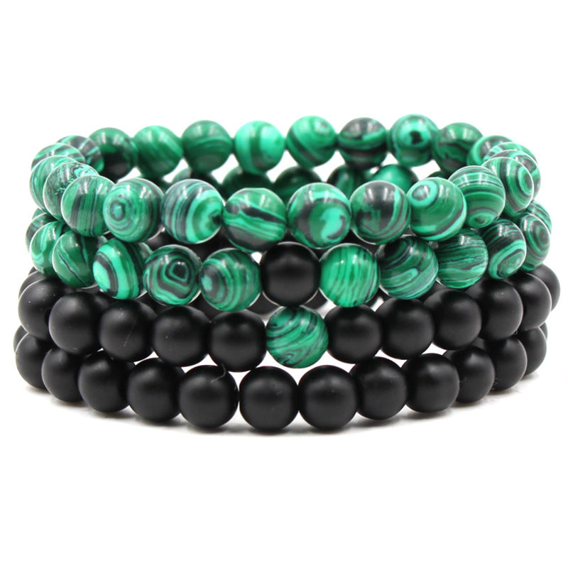 Lxalry Black & Green Malachite Bracelet