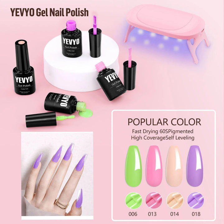 4 Colors Gel Polish And UV Light Nail Kit - Zenoora