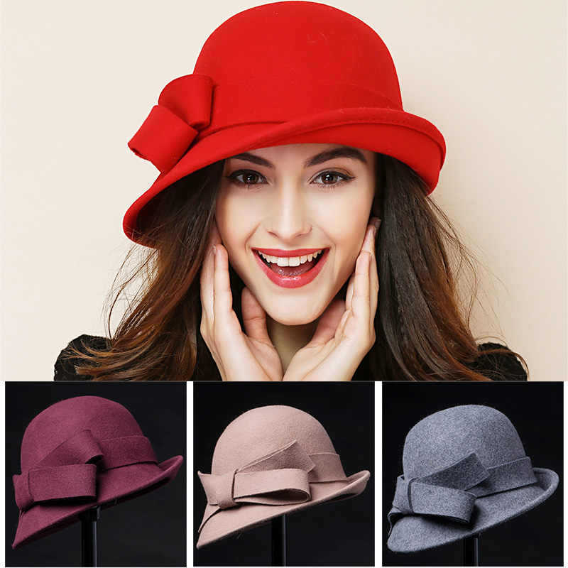 Elegant Retro Wool Bowler Hat