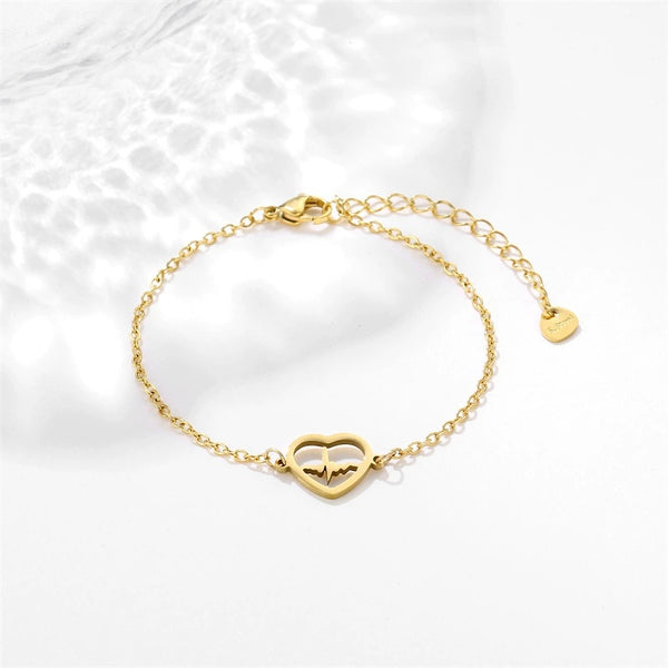 Women's Heart-shaped ECG Bracelet Versatile Hand Jewelry