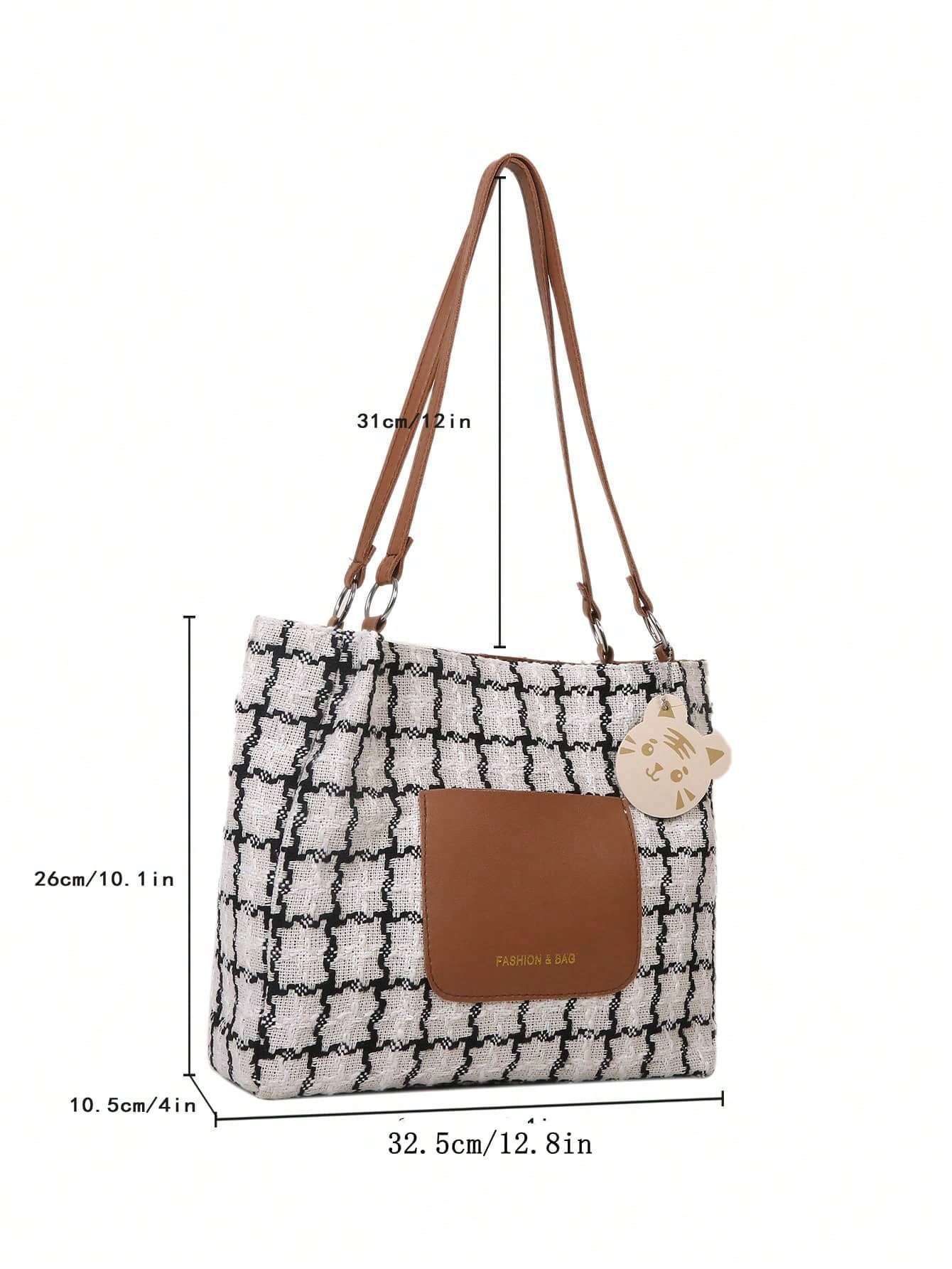 Plaid Charm Commuter Tote