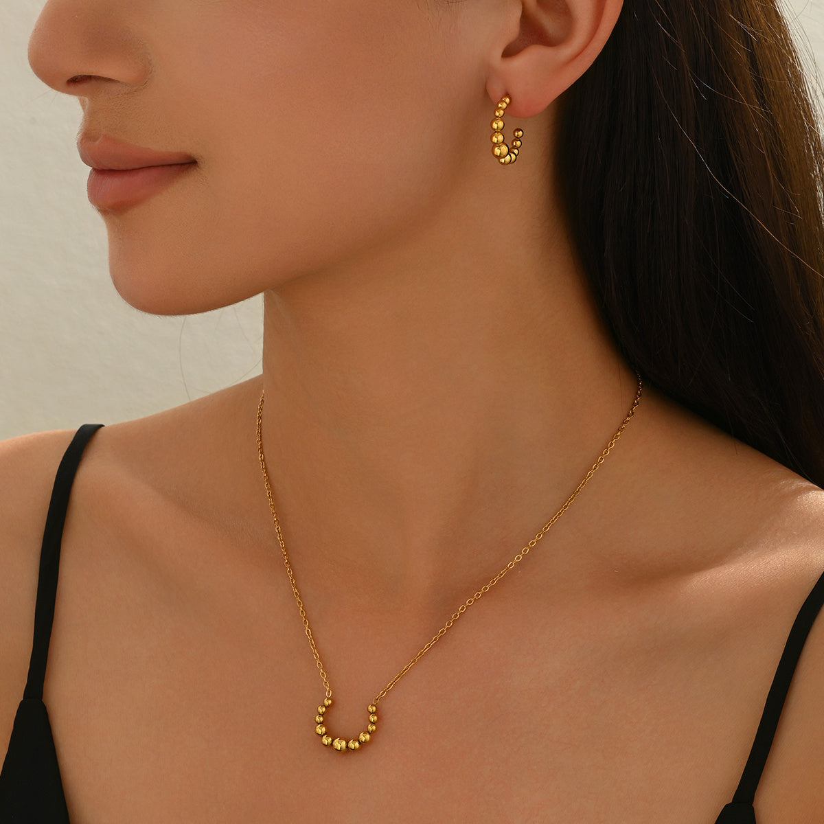 Lxalry Golden Crescent Jewelry Set