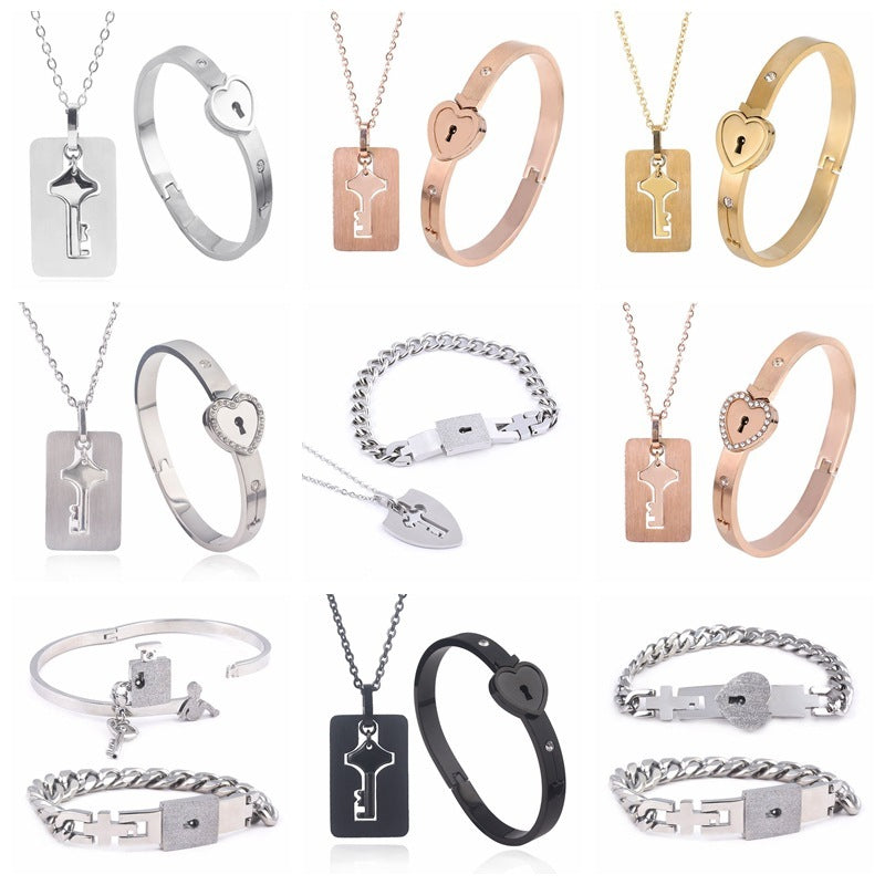 EternaLock Couple Bracelet & Necklace Set