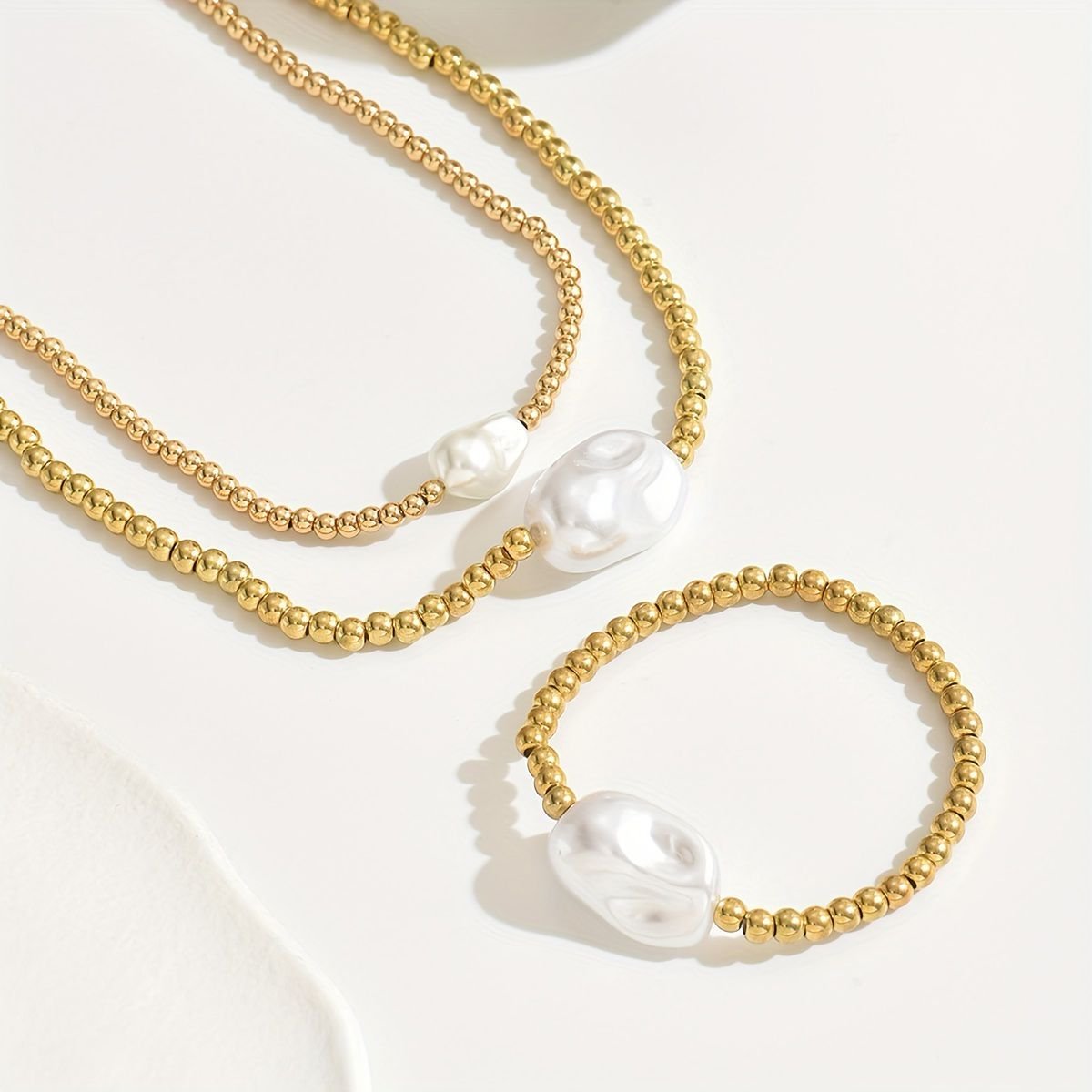 Lxalry Gold Electroplated Layered Jewelry Set