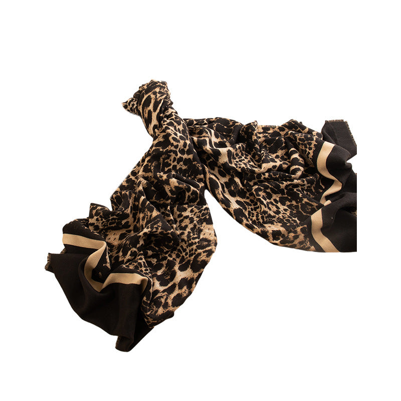 Leopard Print Winter Scarf