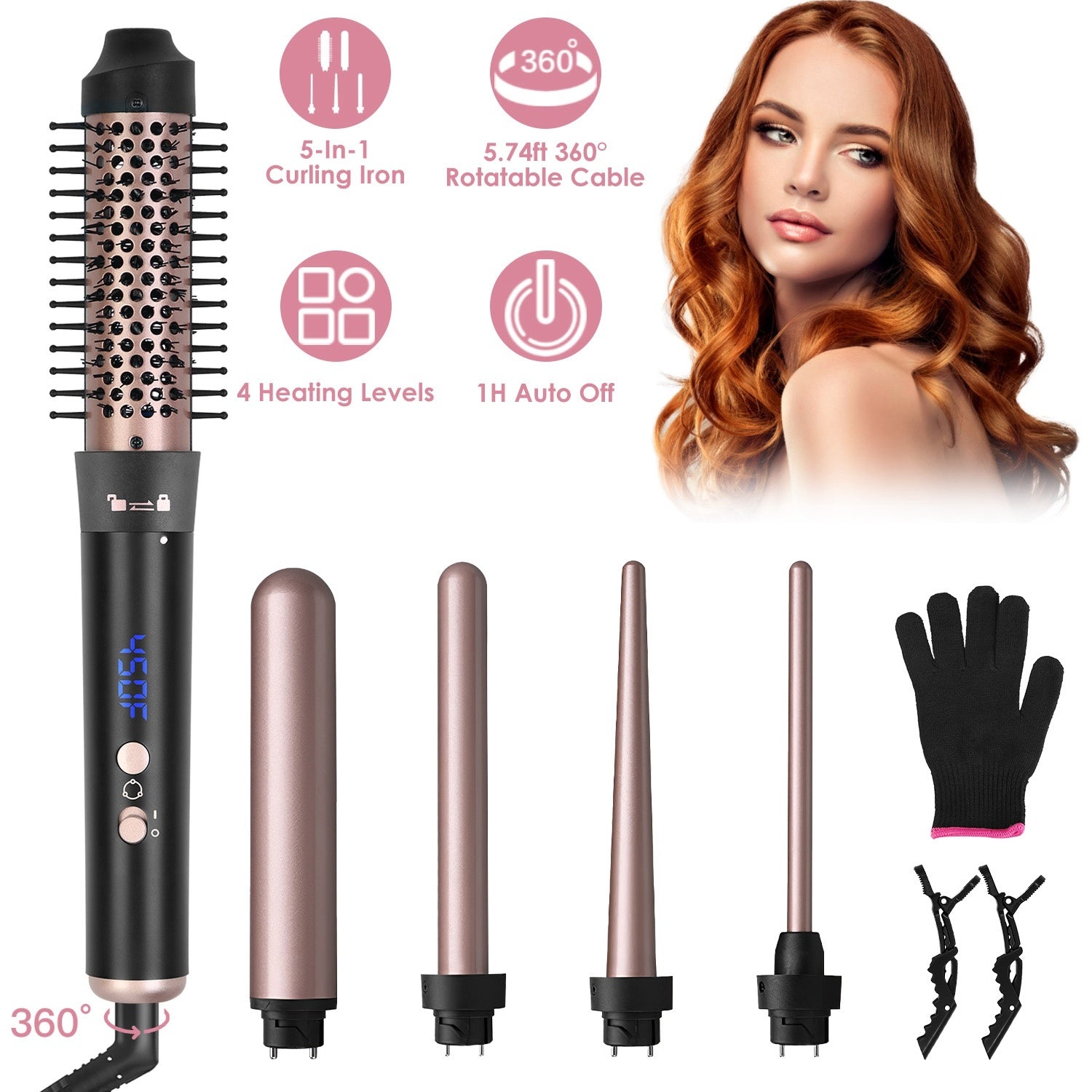 5-in-1 Curling Wand Set