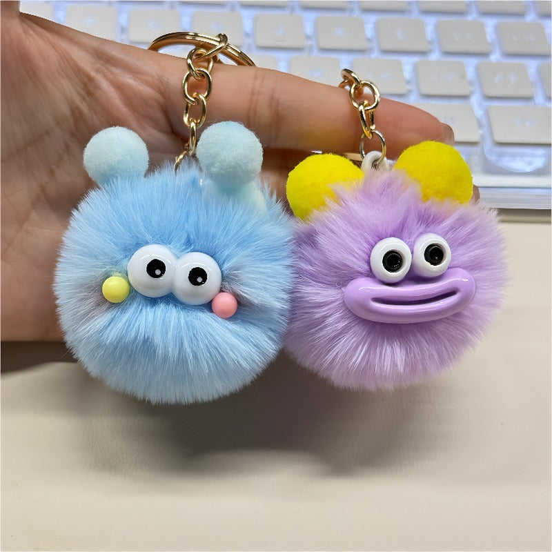 Cute Cartoon Plush Keychain Set