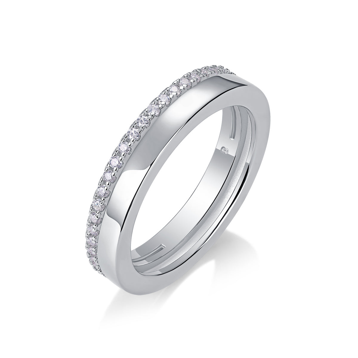 Lxalry Double Ring Shadow Moissanite Necklace