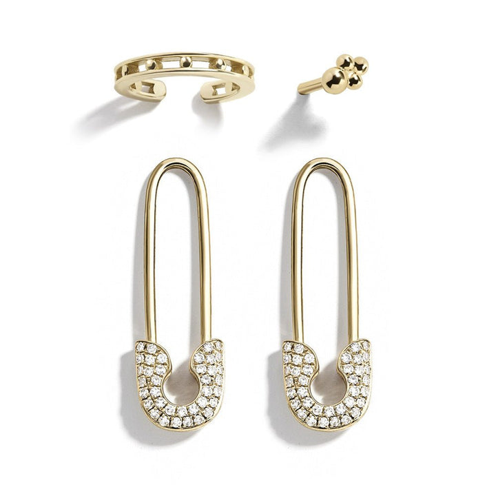 Alloy pin rhinestone stud earrings - Zenoora
