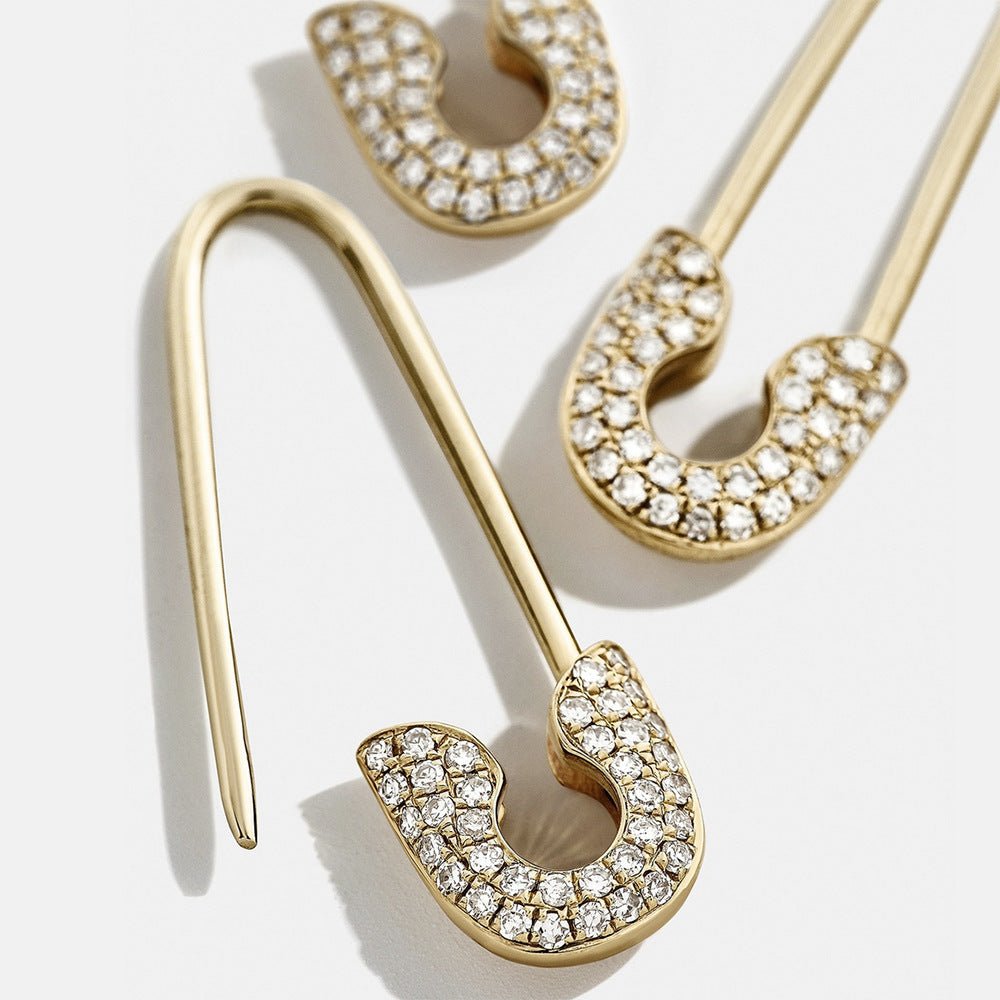 Alloy pin rhinestone stud earrings - Zenoora