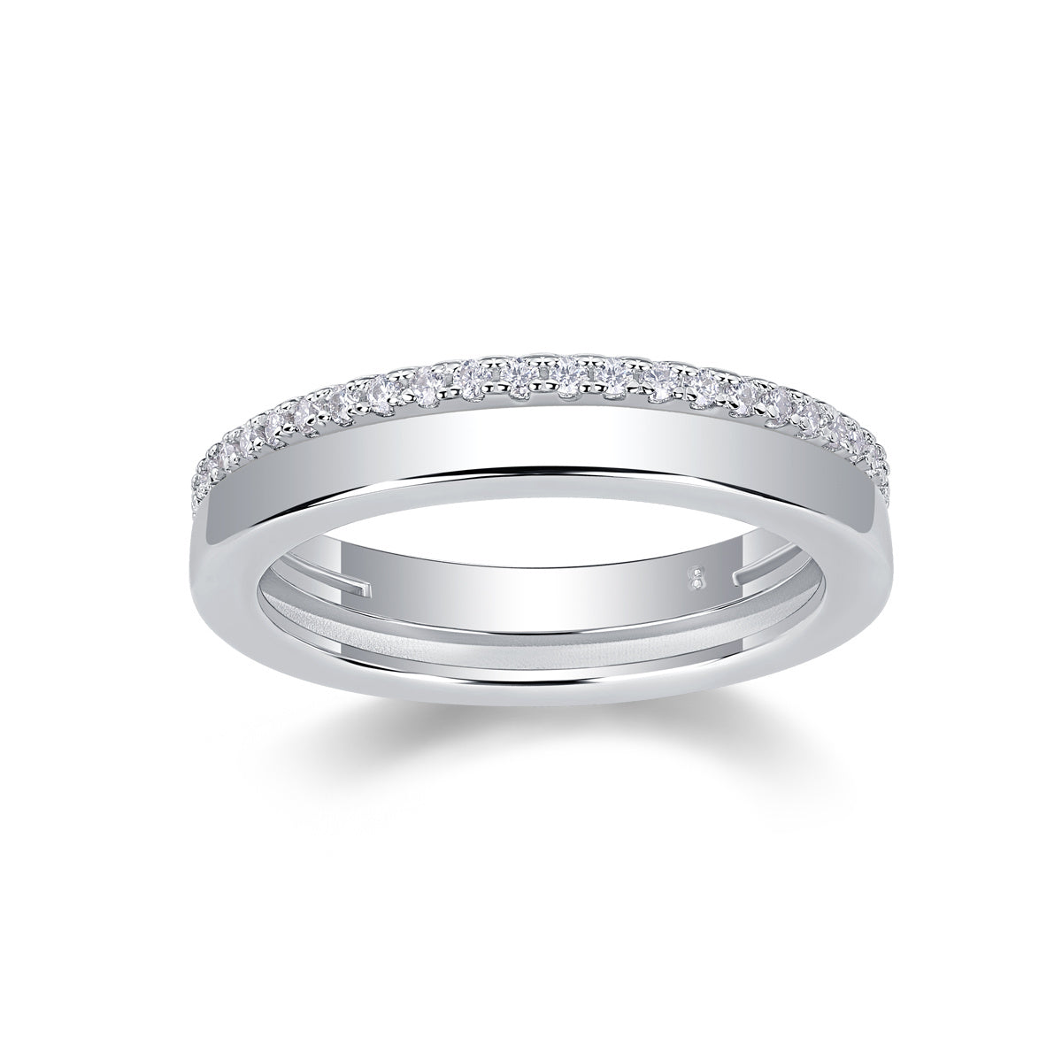 Lxalry Double Ring Shadow Moissanite Necklace
