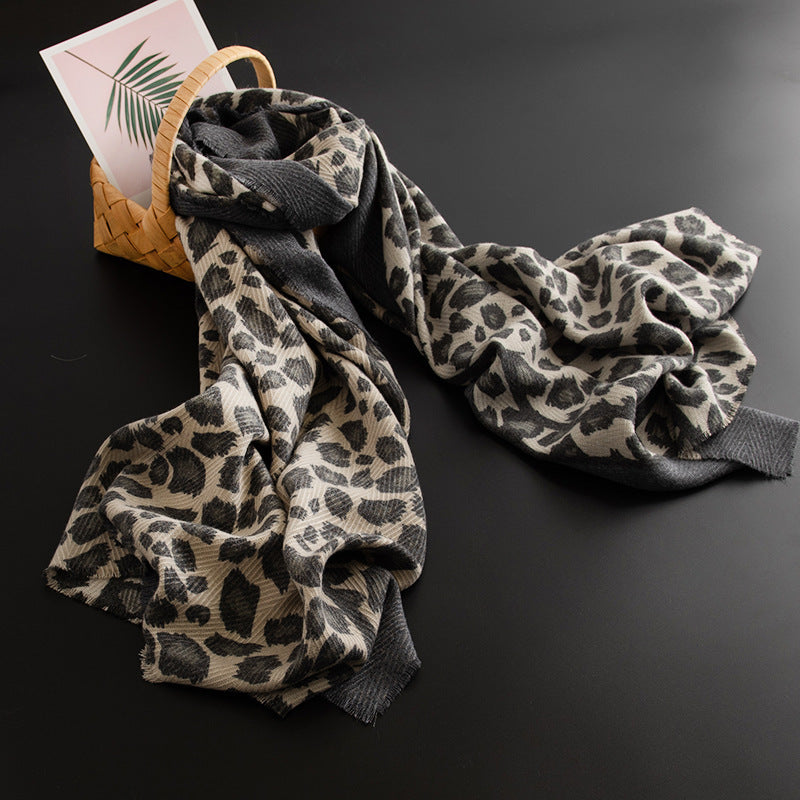 Leopard Print Winter Scarf