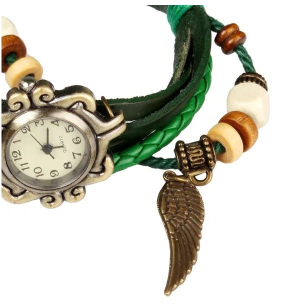 Bohemian Leather Angel Wing Watch - Zenoora