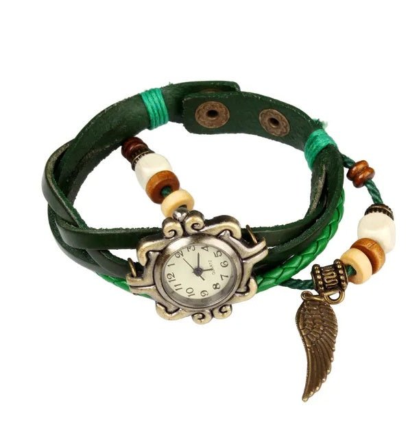 Bohemian Leather Angel Wing Watch - Zenoora