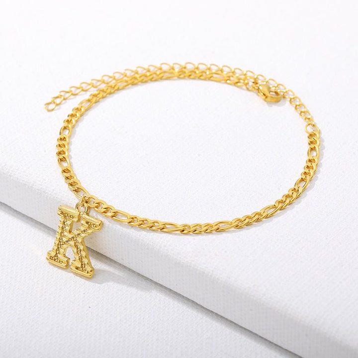 Charm Letter Alphabet Anklet Collection (A–Z) - Zenoora
