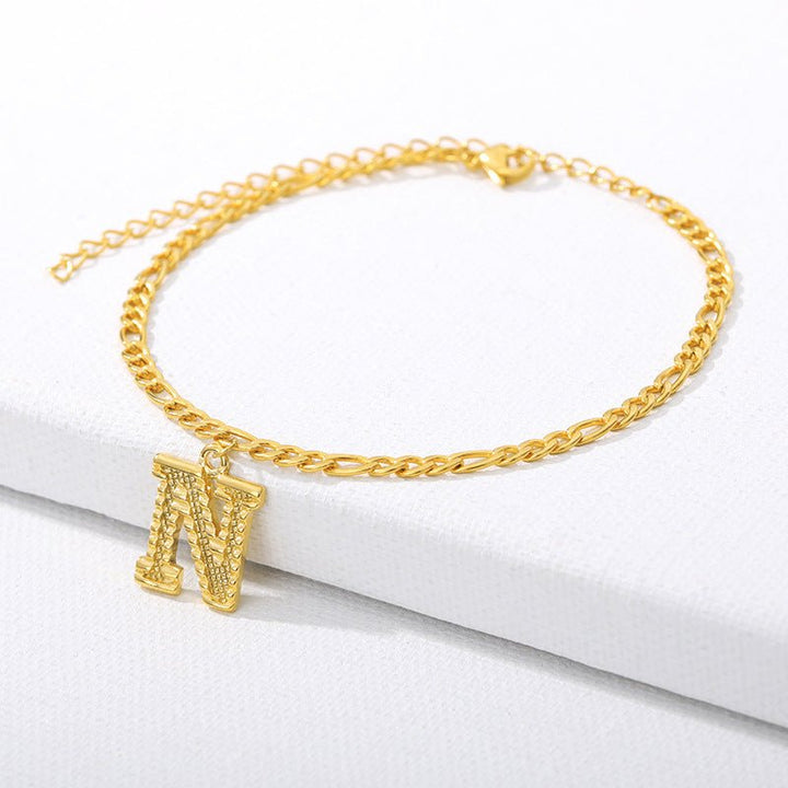 Charm Letter Alphabet Anklet Collection (A–Z) - Zenoora