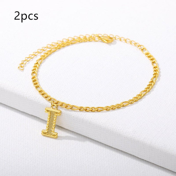 Charm Letter Alphabet Anklet Collection (A–Z) - Zenoora