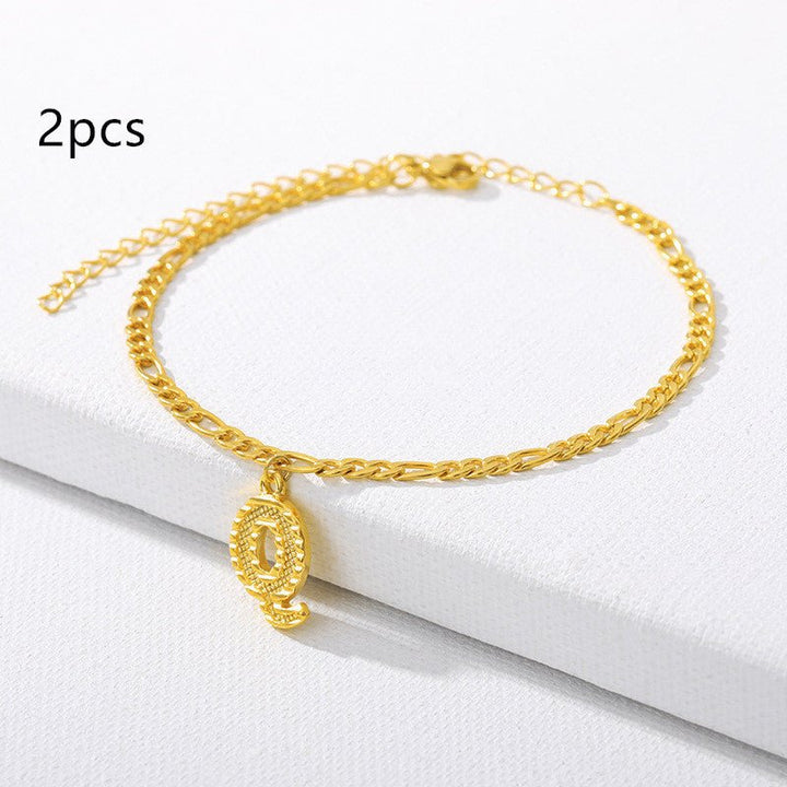 Charm Letter Alphabet Anklet Collection (A–Z) - Zenoora