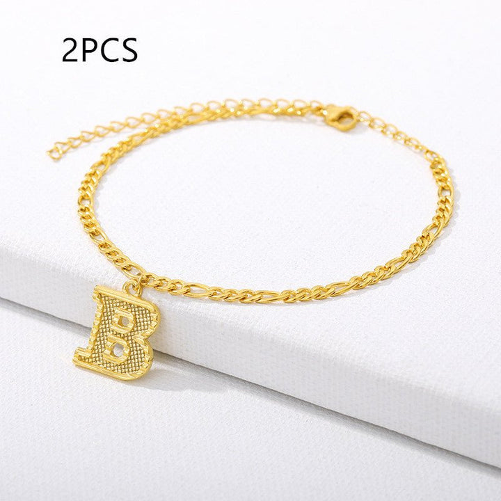 Charm Letter Alphabet Anklet Collection (A–Z) - Zenoora