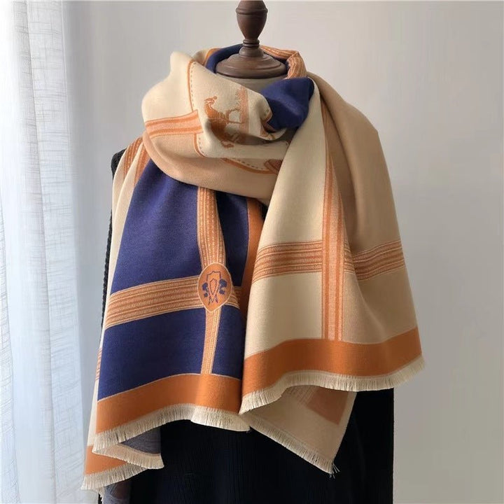 Contrast Cashmere Scarf - Zenoora