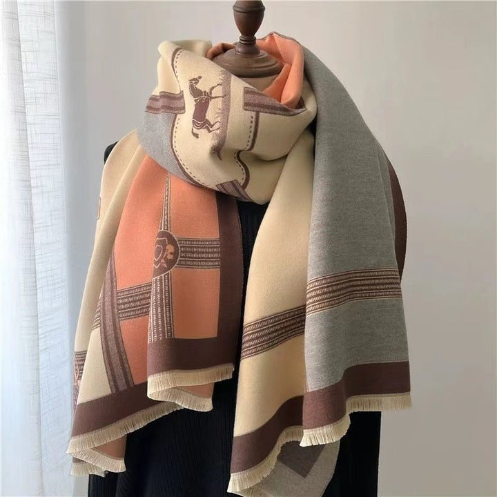 Contrast Cashmere Scarf - Zenoora