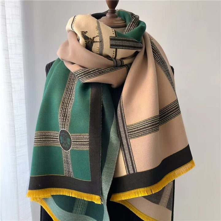 Contrast Cashmere Scarf - Zenoora
