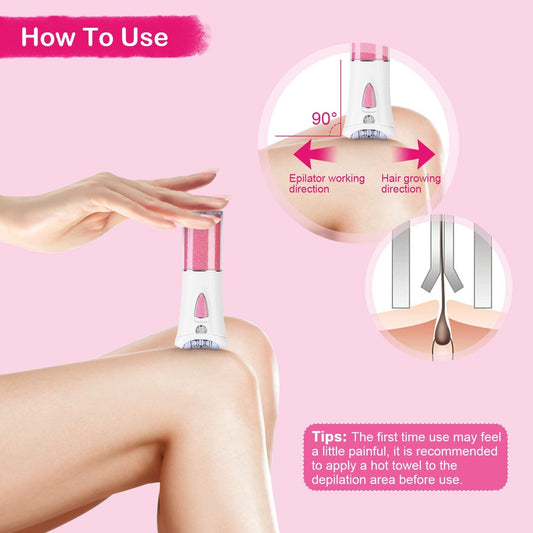 Cordless Glide Epilator with LED Light - Zenoora