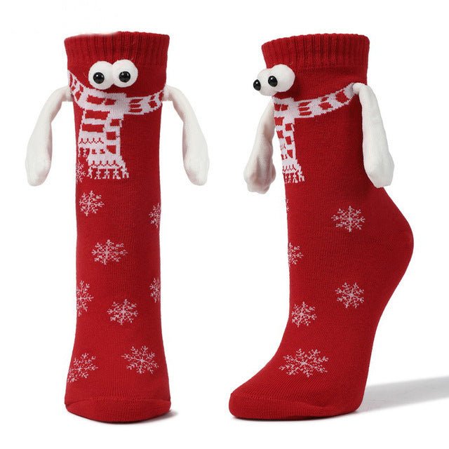Couple Magnetic Handle Cute Hand Socks Christmas - Zenoora