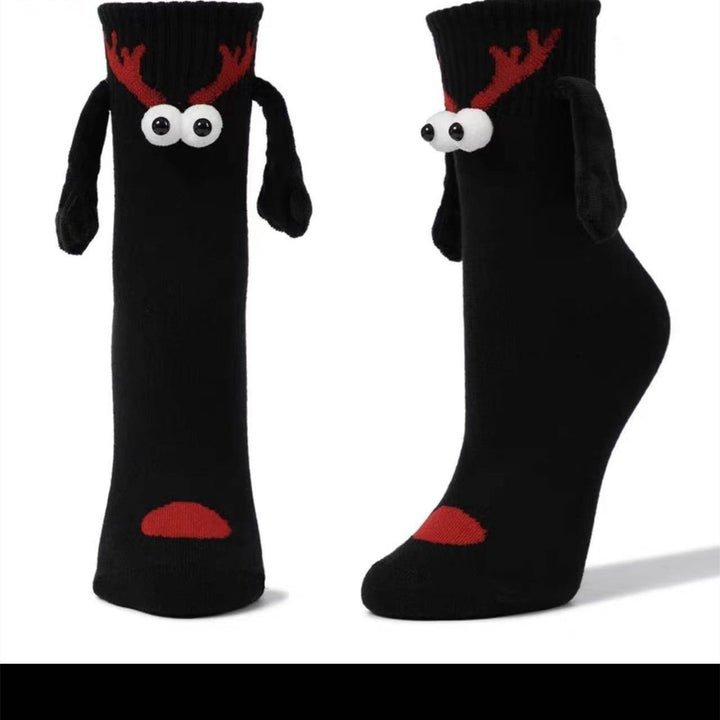 Couple Magnetic Handle Cute Hand Socks Christmas - Zenoora