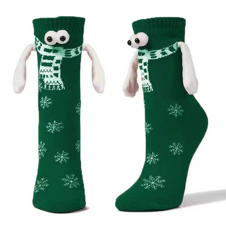 Couple Magnetic Handle Cute Hand Socks Christmas - Zenoora