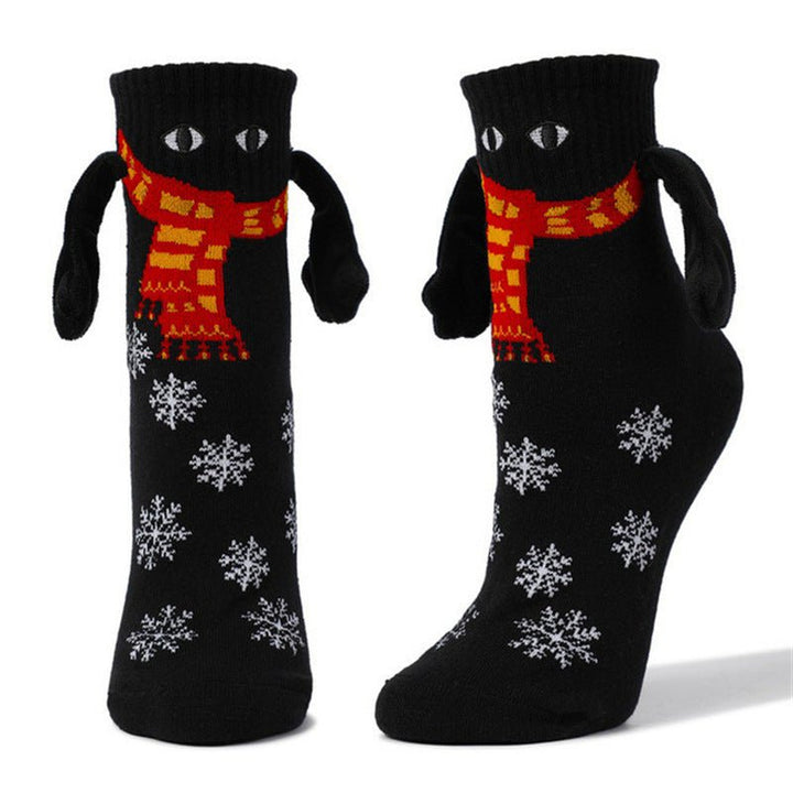 Couple Magnetic Handle Cute Hand Socks Christmas - Zenoora