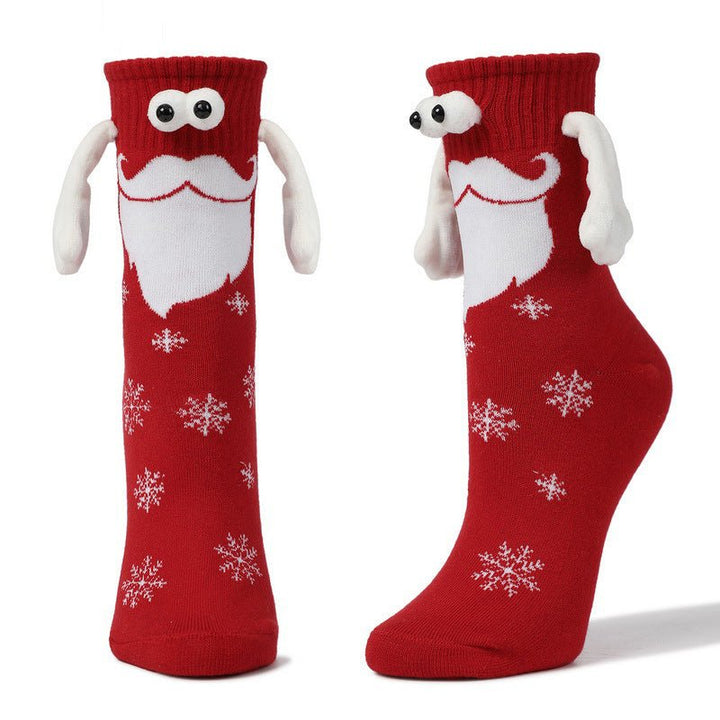 Couple Magnetic Handle Cute Hand Socks Christmas - Zenoora
