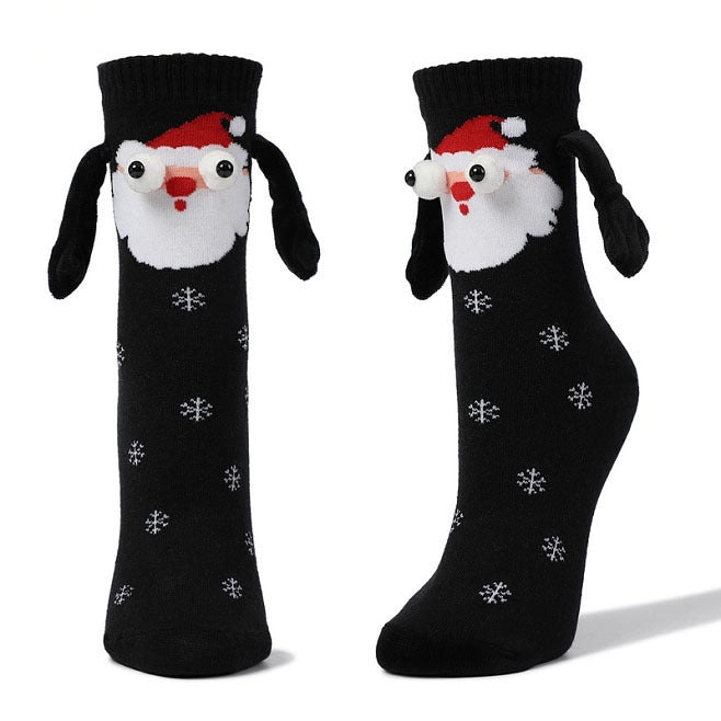 Couple Magnetic Handle Cute Hand Socks Christmas - Zenoora