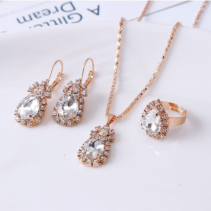 Crystal Drop Rhinestone Jewelry Set - Zenoora