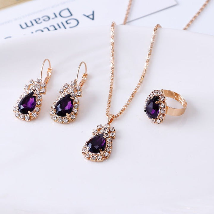 Crystal Drop Rhinestone Jewelry Set - Zenoora