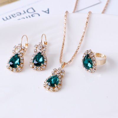 Crystal Drop Rhinestone Jewelry Set - Zenoora