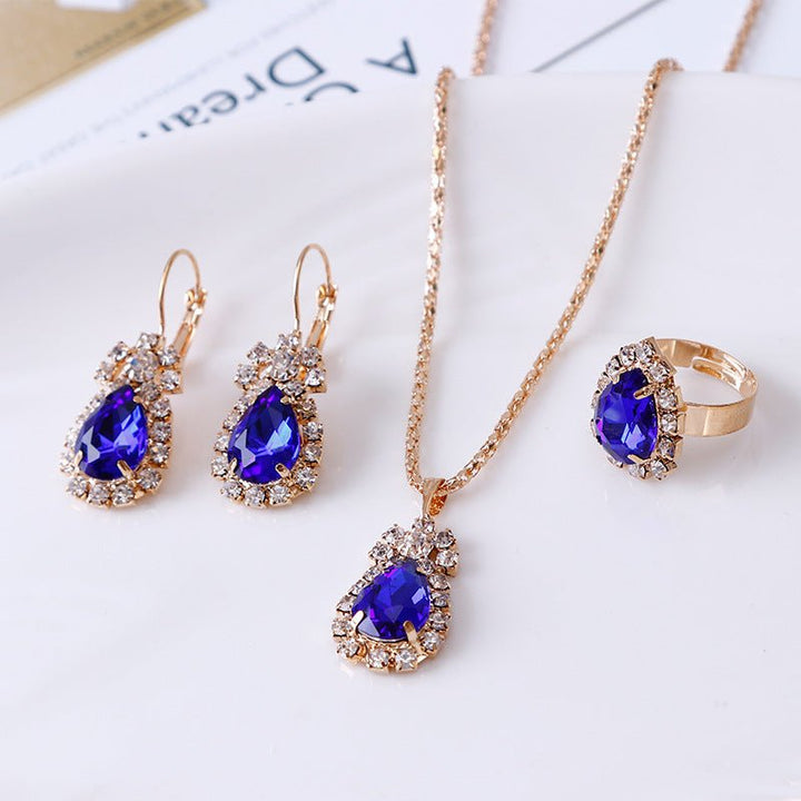 Crystal Drop Rhinestone Jewelry Set - Zenoora