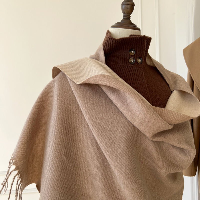 Double - Sided Wool Shawl - Zenoora