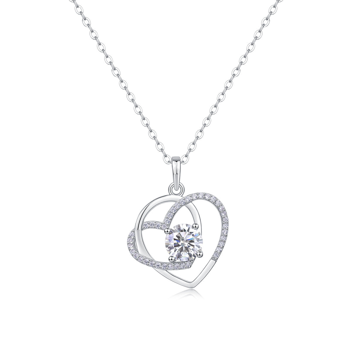 Heart to Heart Moissanite Pendant Set