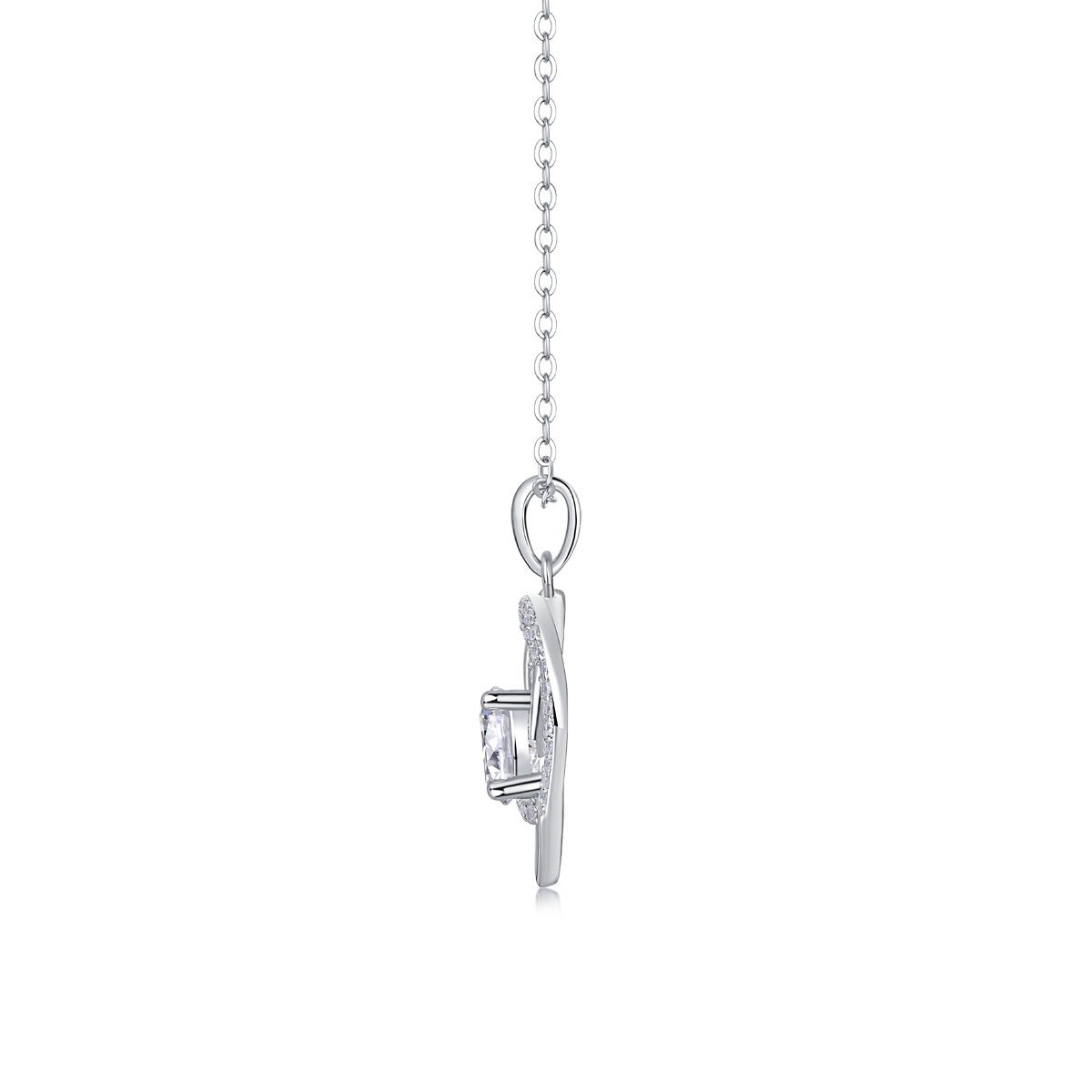 Heart to Heart Moissanite Pendant Set - Zenoora